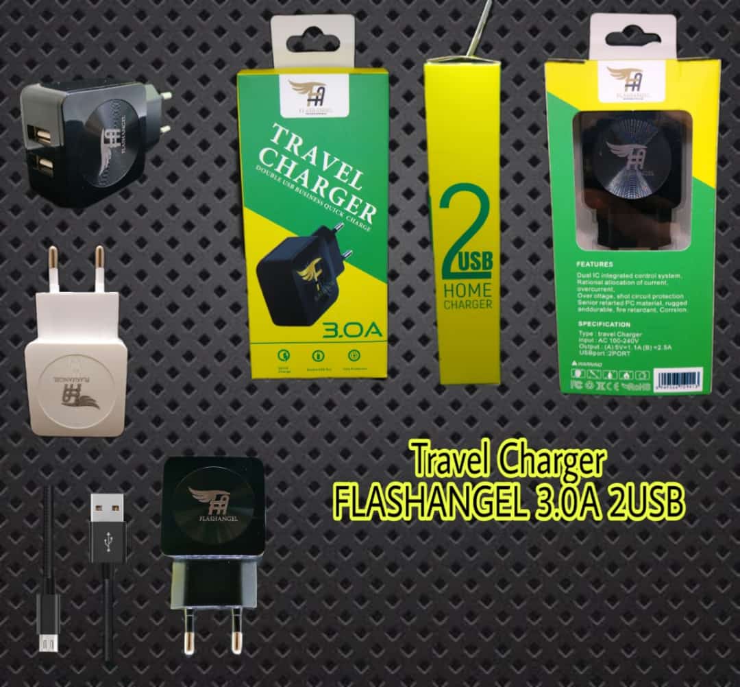 TRAVEL Charger FLASHANGEL 3.0A 2USB